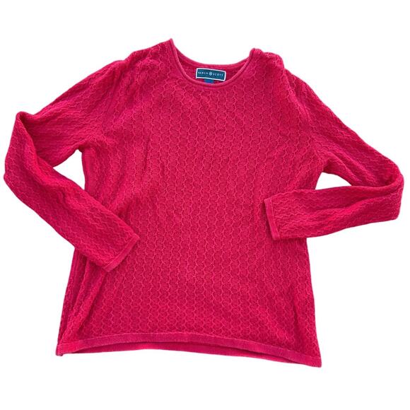 Karen Scott Sweaters - ❤️ Vintage Karen Scott Vintage Knit Pullover Sweater – Red – Women’s M